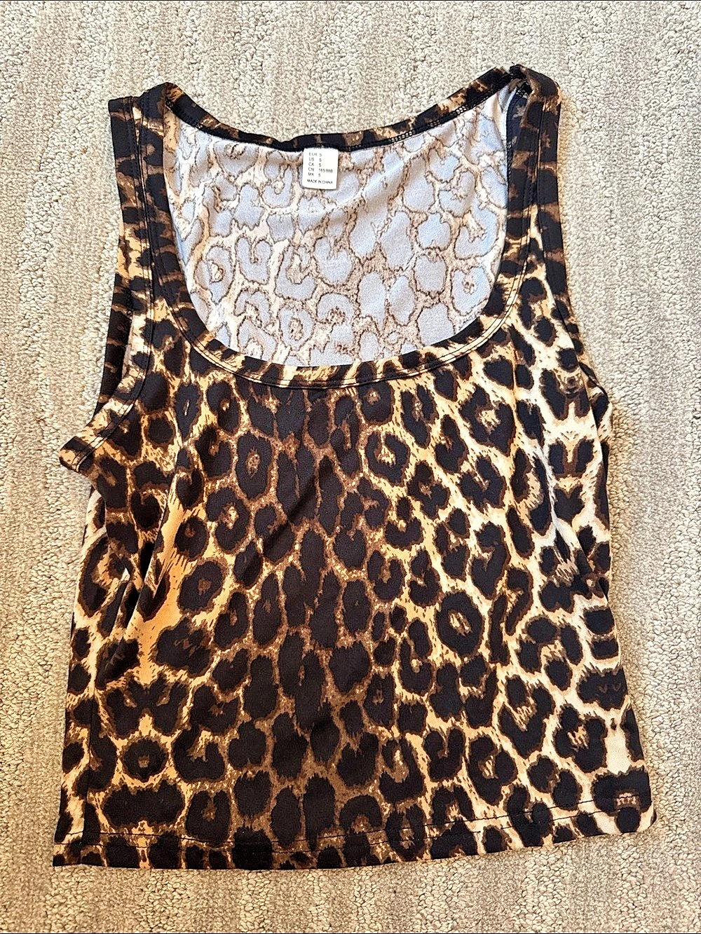 Animal Print Tank Top in Brown & Black Size Small